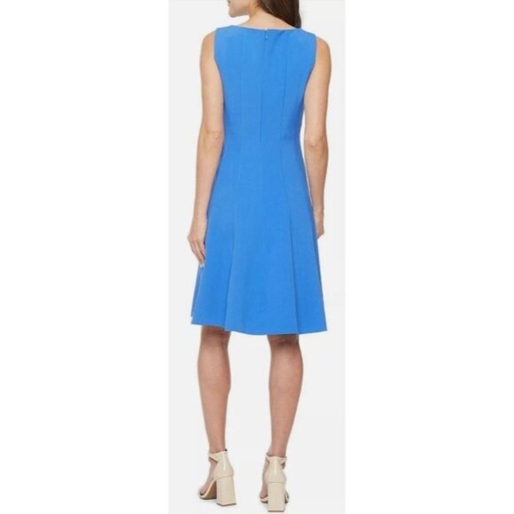 Black Label By Evan-Picone Womens Sleeveless Blue Dress Size 16 - Picture 2 of 8